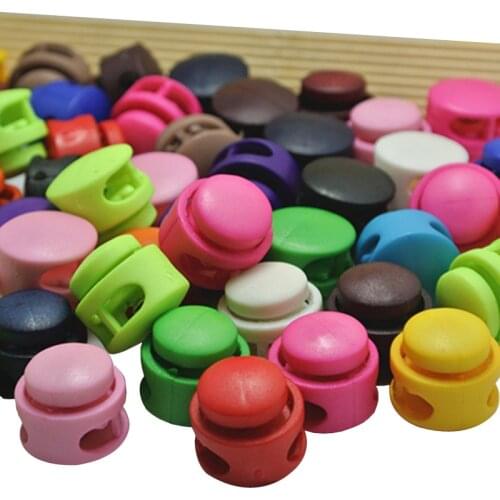 20/50/100Pcs Round Plastic Nylon Stopper Cord Lock Hat Cord End Spring Elasticity Adjustment Buckles DIY Sportswear rope Button