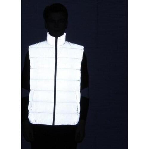 Keep Warm Reflective Jacket Windproof Hip Hop Sleeveless Jacket coat big size Mens Fashion reflective Vests