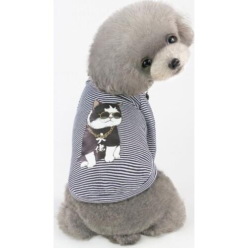 Cute Dog Vest Clothes Fashion Pet Cat T-shirt 100% Cotton Spring Summer Short Sleeve Clothing For Small Little Pet Kitten