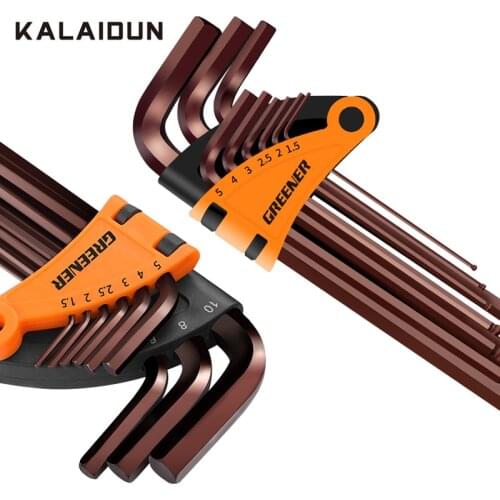KALAIDUN Allen Key Set Universal Wrench Screwdriver Spanner Hex Keys Metric 9pcs Hexagon Flat Ball Repair Bicycle Hand Tools