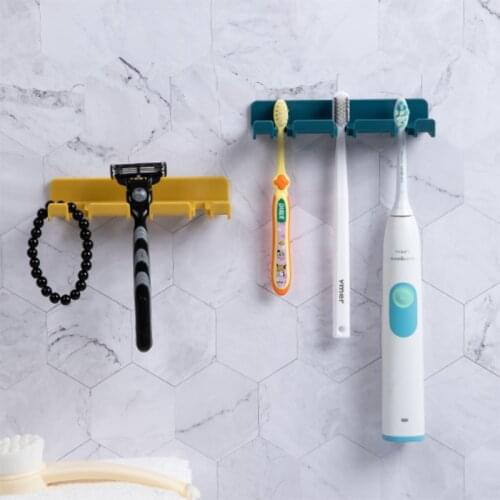 Punch-free Paste Plug Hook Wall-mounted Toothbrush Rack Bathroom Toilet Sticky Hook Bedroom Household Tooth Brush Holder