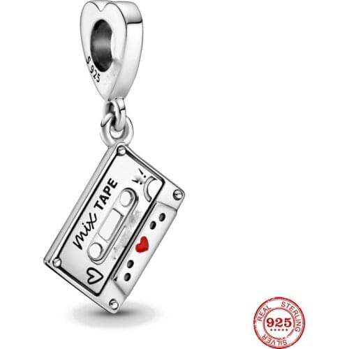 New Original Silver Color Tape Dangle Charm Fit European Pandora Charms Bracelet Bangles P546