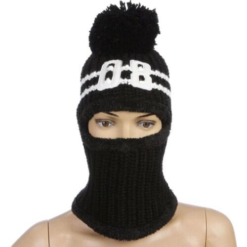 New Letter 08Adult Knitted Caps Winter Wammer Brand Skullies Beanies Thicken Bike Motorcycle Riding Hat And Scarf For Women