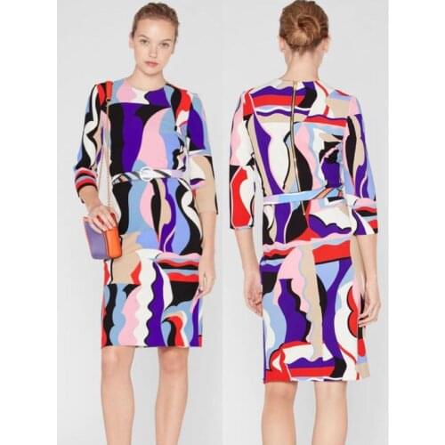 New womens casual fashion elastic color beautiful slim knitting dress