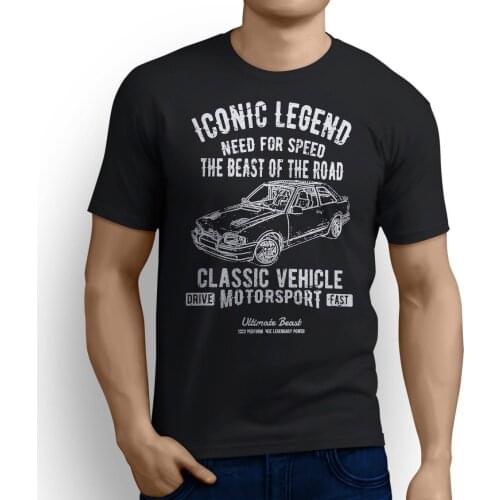 Summer New Men Cotton T-Shirt Legend AMERICAN CAR Escort RS Turbo Inspired Motorsports Car Art Unisex Hipster Tshirts