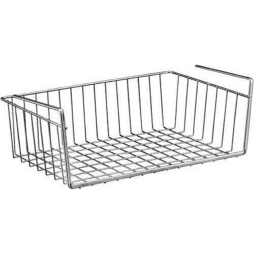 Under Cabinet Organizer Shelf Wire Rack Hanging Storage Baskets For Kitchen Pantry Silver Modern Strong Structure