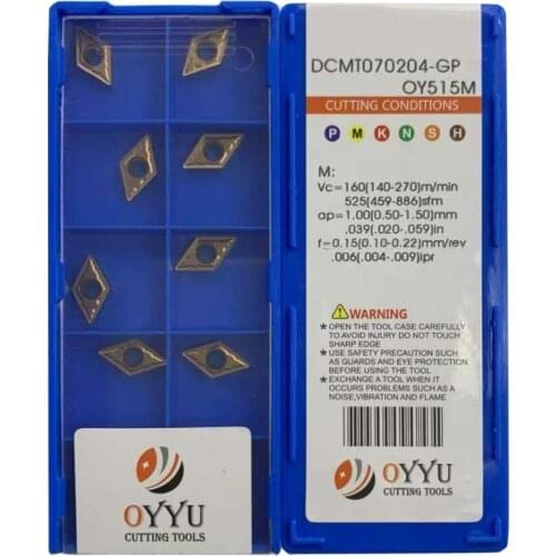OYYU DCMT 070208 070204 DCMT070204-GP DCMT070208-GP OY515M Carbide Inserts Process Stainless Steel Lathe Tools Cutter Turning