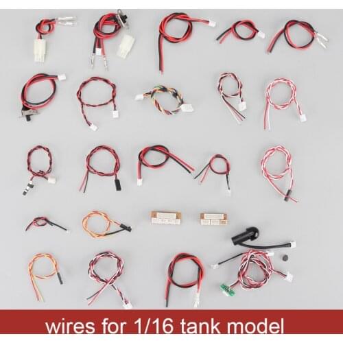 Wires Power Switch/Machine Gun Light/Infrared Battle/Battery/Motor/Bullet Warning Light Cable for 1/16 RC Tank Model Heng Long