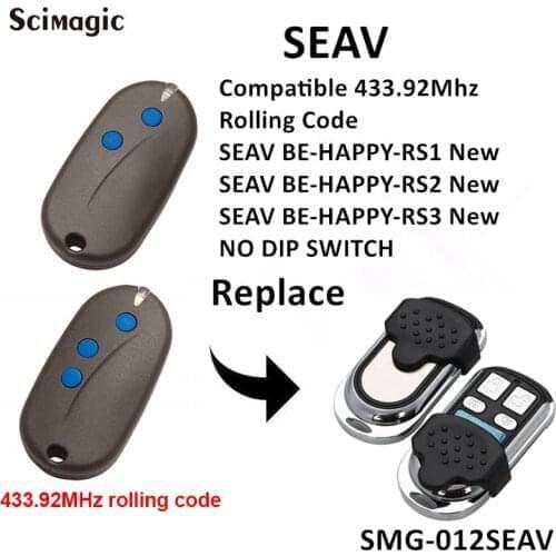 For SEAV BE HAPPY RS1 RS2 RS3 SMART RS2 RS4 Garage Door Remote Control 433.92MHz Rolling Code Gate Command Transmitter