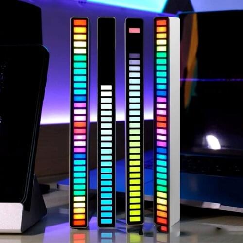 RGB Pickup Rhythm Night Lights Music Rhythm Car Desktop Atmosphere Lamp Aluminum Spectrum Lighting Bar Bedroom Computer Decor