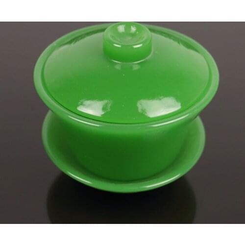 Special Jade Bowl white Jade Imperial Concubine Glass Kung Fu tea Tea tray cup Cover coffee cup gift give Jiapin