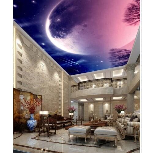 Home Decoration Fantasy night sky meteor ceiling 3d ceiling murals wallpaper sky ceiling wallpaper