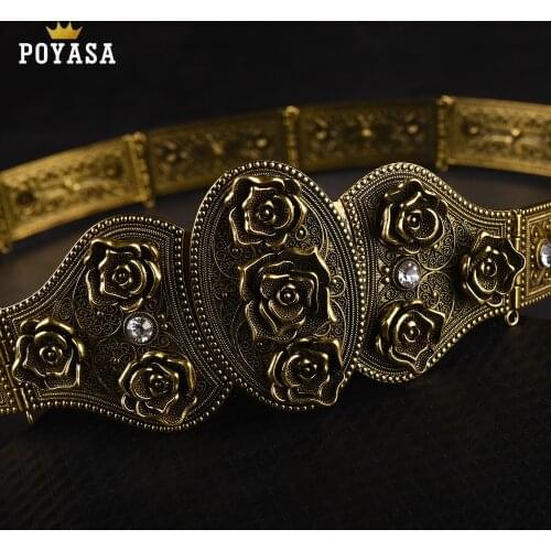 2019 New arrival Caucasus Ethnic old gold belt for women Caucasus traditional wedding waist chain for women free shipping