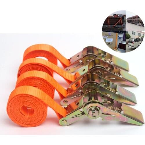 1-6M*25mm Car Tension Rope Tie Down Strap Cargo Strap Ratchet Freight Fixed Tightener Rope For Luggage Goods Buckle tape Tool