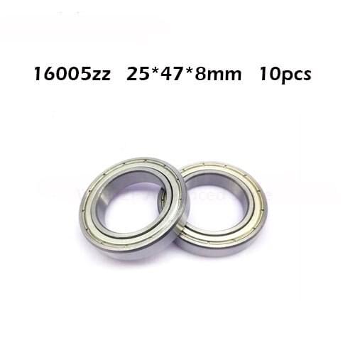 10pcs 16005zz Double Shielded Deep Groove Ball Bearings 16005ZZ 25*47*8 mm