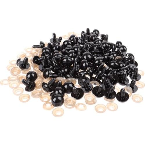 100sets Findings Stuffed Toys Glitter Safety Eyes Nonwovens Hard Washer Clear Plush Doll Round Plastic Safety Eyes 8/10/12/15 mm