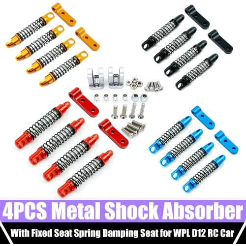 Upgrade Front Axle Metal Shock Absorber Four-wheel Drive Shock Absorbers Spring Damping Seat DIY Accessories for WPL D12 RC Car