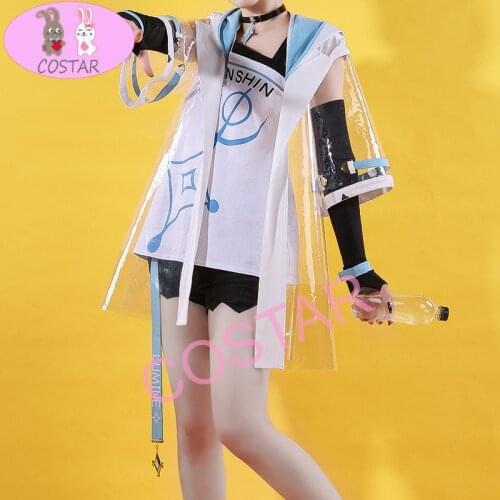 Anime Genshin Impact Lumine Daily Fashion Clothes Coat Uniform Cosplay Costume For Women NEW Game