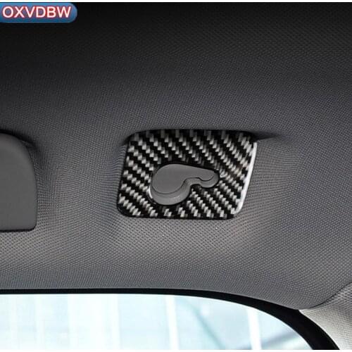 For Audi Q7 S line Carbon Fiber Car-styling 3D Stickers And Decals Roof hook panel Interior Trim Cover 2016-2019 accessories