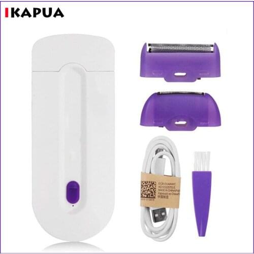2 in 1 Women Hair Removal Instant & Painless Electric Epilator Lady Shaver Female Body Hair Free Sensor Light USB Rechargeable