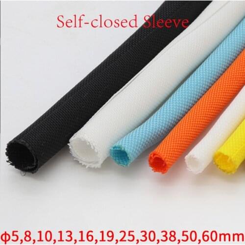 Multicolor Dia 5 8 10 13 16 19 25 30 mm PET Self-close Sleeve for AIO flexible Insulated Expandable Braided Nyloy Tube