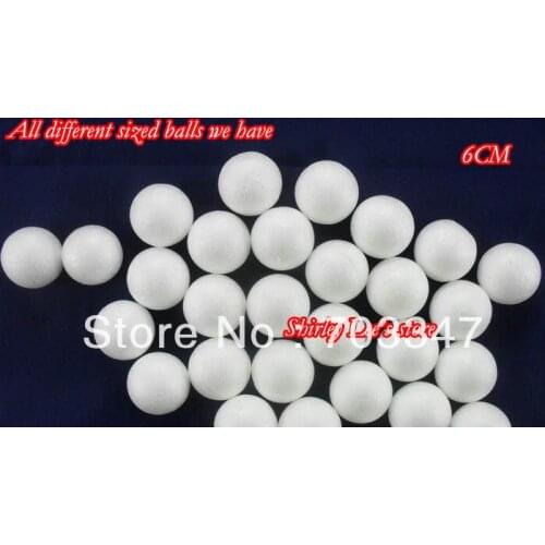 Hot Sale!(50pcs/Lot)6cm Natural White Styrofoam Balls For DIY Flower Ball Craft Handmade Painted Ball *FREE SHIPPING