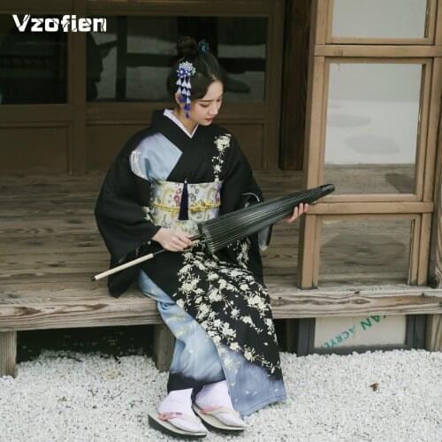 Women Traditional Japanese Kimono High Quality Floral Print Long Kimono Sexy Geisha Yukata Cosplay Costume Asian Clothings