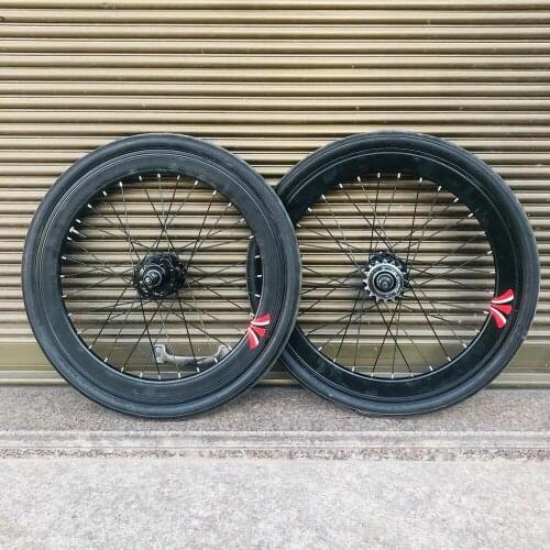 20 inch Bicycle Wheel Rim 40mm With Tires 32H Hub Single Speed Bike Wheelset Fixie Aluminum Alloy Cycling Accessories
