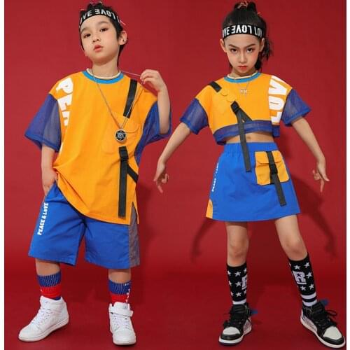 New Modern Dance Hip Hop Clothing ChildrenS Day Jazz Performance Costumes Boys Girls Street Dance Outfits Rave Clothes DN8165