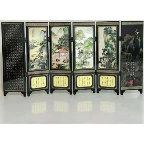 Lacquerware wood small screens, Tang Bohu, Exquisite crafts gifts and decorations