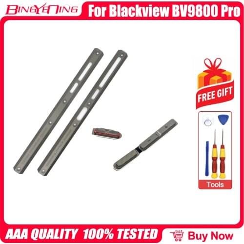 Left and Right Decoration Parts Side Metal + Power Volume Button For 6.3 inch Blackview BV9800 Pro
