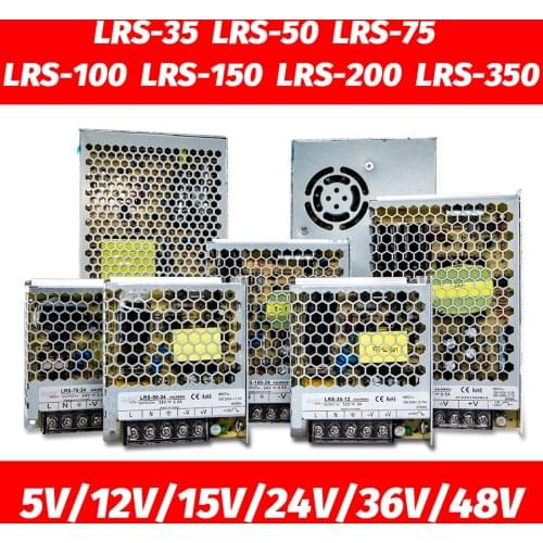 LRS-15 RS-25 LRS-35 50 75 100 150 200 350W 5V 12V 15V 24V 36V 48V Single output Switching Power Supply LRS-350