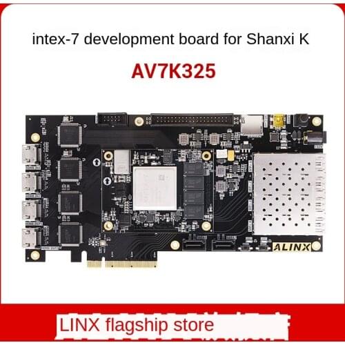FPGA Development Board Alinx Shanxi Kintex7 Black and Golden K7 7325 4K Video Image Processing PCIe Av7k325