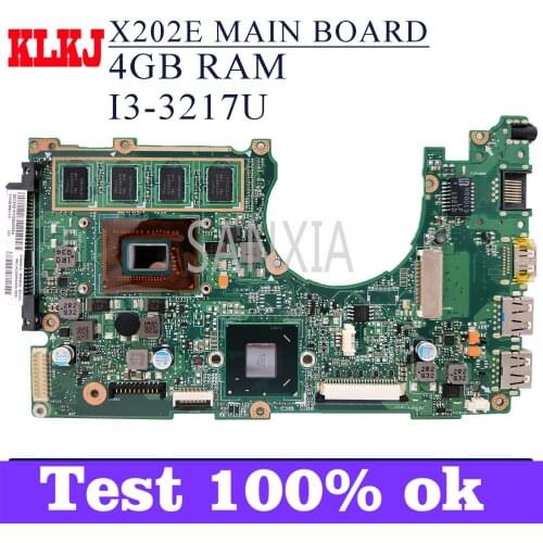 KLKJ X202E Laptop Motherboard For ASUS VivoBook S200E X201E X201EP X201EV Original Mainboard 4GB-RAM I3-3217U