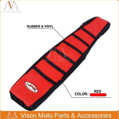 Motorcycle Ribbed Red Gripper Soft Seat Cover For HONDA CR125 CR250 CR 125 250 1994 1995 1996 94 95 96