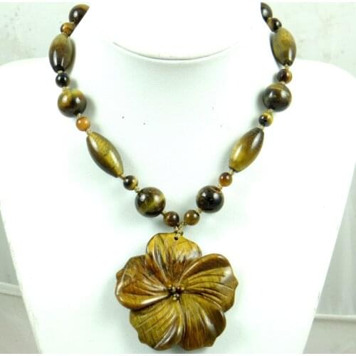 Natural stone Quartz crystal Turquoises tiger eye flower Pendant for diy Jewelry making necklace Accessories