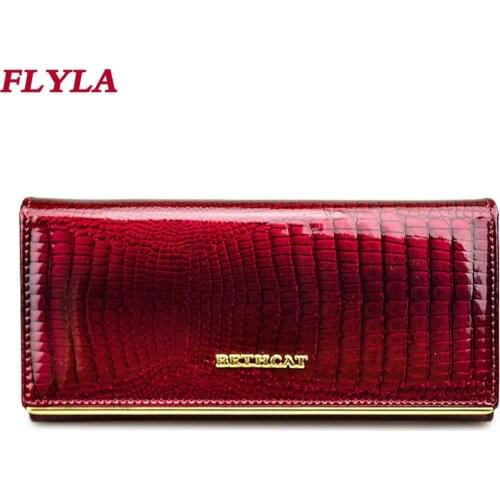 Genuine Leather Purse Ladies Money Bags Crocodile Pattern Wallet for Women