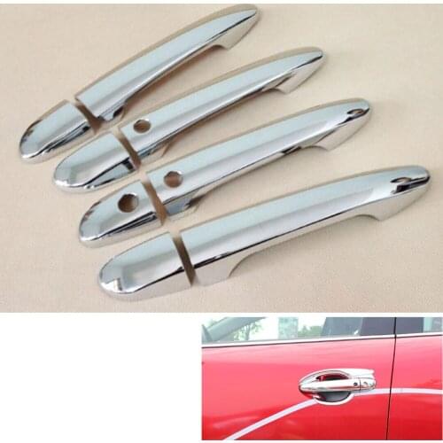 New ABS 8Pcs Car Door Handle Cover With Smart Key Hole Catch Cap Trim Molding For Mazda 6 Atenza 2014-2015 car styling