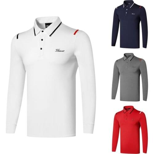 Autumn and winter golf clothes mens breathable quick drying outdoor sports sunscreen polo shirt golf clothes casual top
