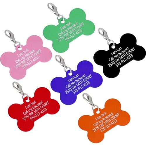Personalized Dog ID Tags Customized Cat Puppy Name Phone No. Pet ID Tags Dog Cat Name Phone Bone Pet Tag