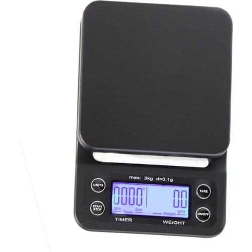 3kg/0.1g Portable Electronic Digital Pour Over Drip Coffee Scale Smooth surface Kitchen Scale High Precision