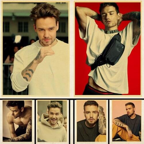 Singer Liam Payne retro poster kraft paper material decorative painting decoration bedroom bar cafe living room