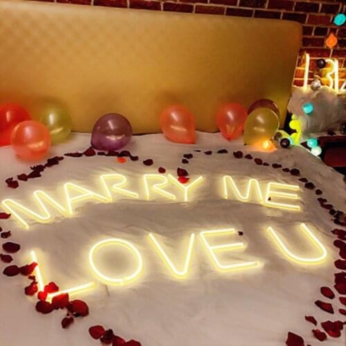 Romantic 3D Neon led propose LOVE marriage night light decorative moon led lamp Party home room decor light night lamp