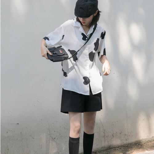 Shirts Women Short Sleeve Summer All-match Sweetie Students Trendy Shirt Korean Style Mujer Casual High Street Harajuku Blouses