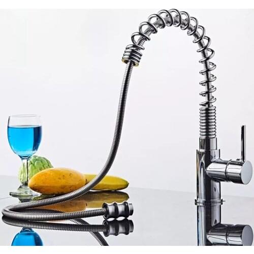 Chrome Brass Basin Kitchen Faucet Vessel Sink Mixer Tap Spring Dual Swivel Spouts Sink Mixer Bathroom Faucets Hot Cold