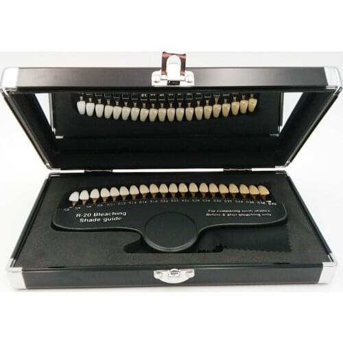 Dental High Quality 20 Colors Luxary Packing Whitening 3D Shade Guide Color Comparator With Mirror Teeth Whitening Accelerator