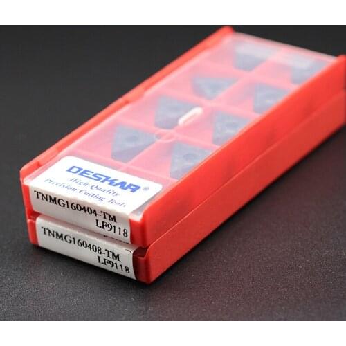 10PCS TNMG160404 TNMG160408 TNMG160412 TM LF9118 carbide inserts DESKAR Lathe Turning Tool cut Hardened steel and cast steel