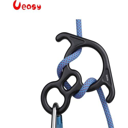 Ueasy Rock climbing descender OX Horn 8 descend ring downhill eight ring with Bent-ear Rappelling Gear Belay Device Equipment