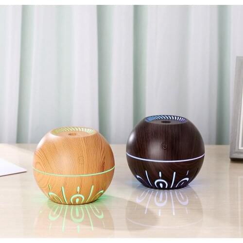New wood Grain Light Speed Ball Humidifier Home Car Mini USB Aromatherapy Air Night Net Atomizing Diffuser Bedroom