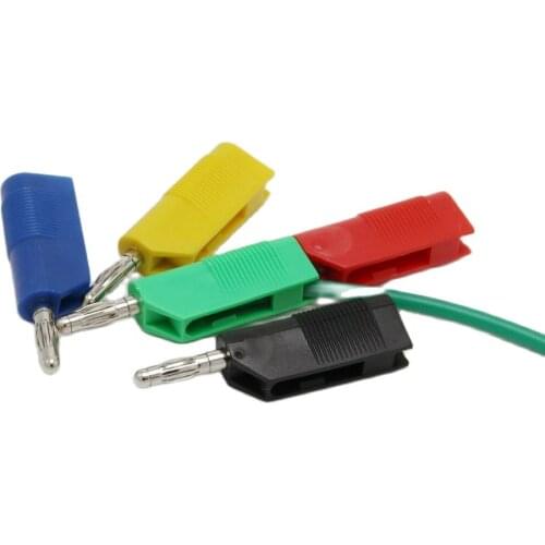High quality Superimposed copper Screw Lock 4mm color banana plug 10pcs/lot